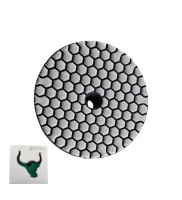 Круг алмазный шлифовальный по камню гибкий 4#, 100 мм,сухой, зеленый "Бык"